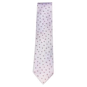 Bvlgari Silk Tie – Lavender - Pink & Black Spiral Dot Pattern – Made in Italy